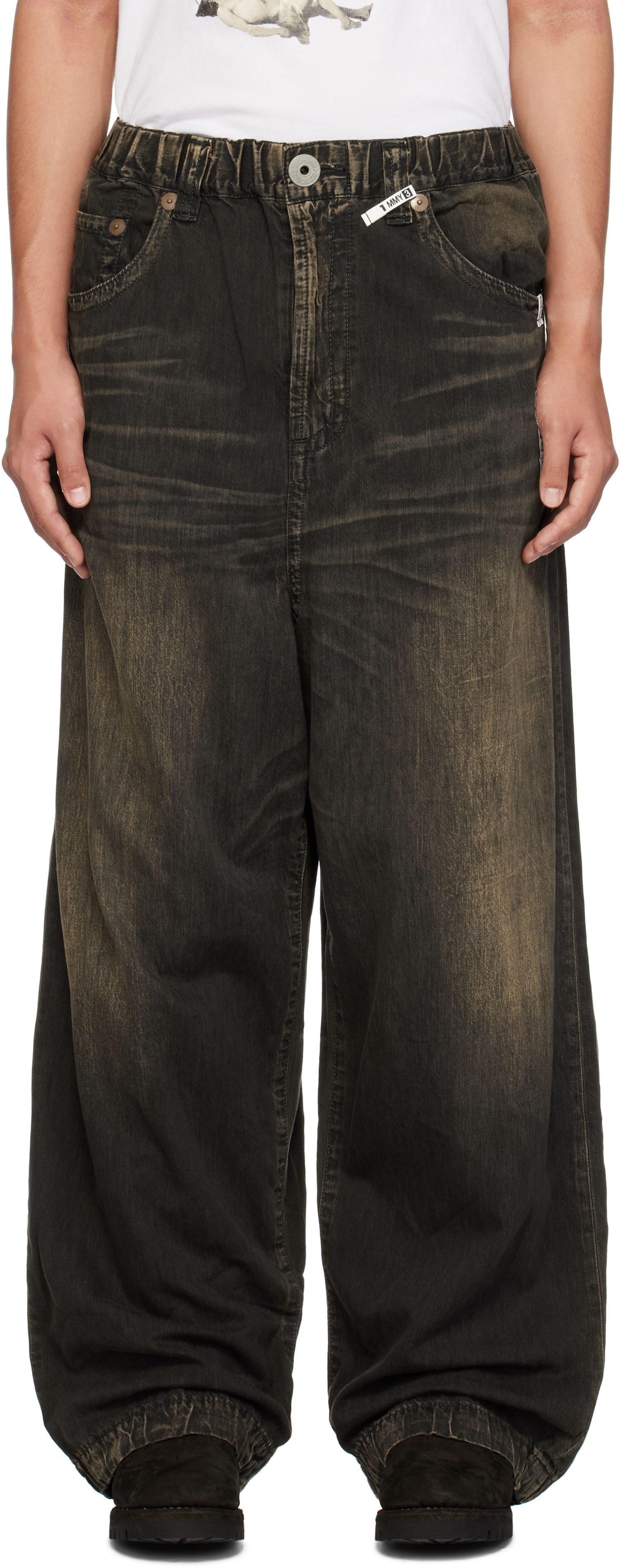 Kavbojke Maison MIHARA YASUHIRO Light Wide Jeans Črna | J13PT123, 0