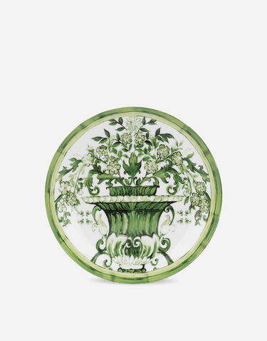 Home decor Dolce & Gabbana Dolce & Gabbana Set of 2 Porcelain Dinner Plates with Green Botanical Print Zelena | TC0S04TCA88UV019, 2
