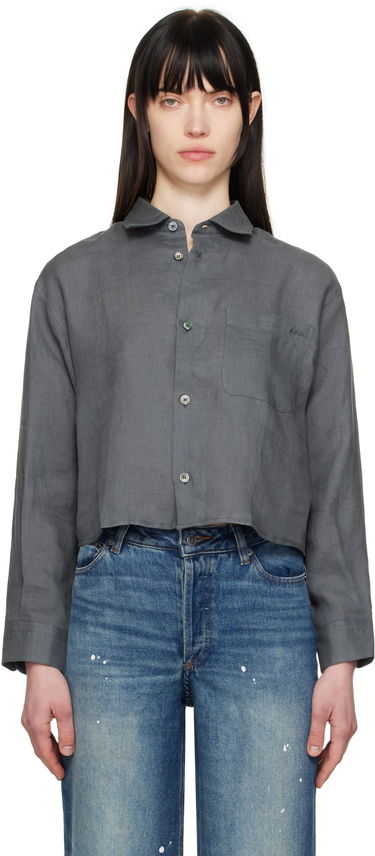 Srajce A.P.C. A.P.C. Sophie Cropped Linen Shirt Siva | LIAEK-F12627, 0