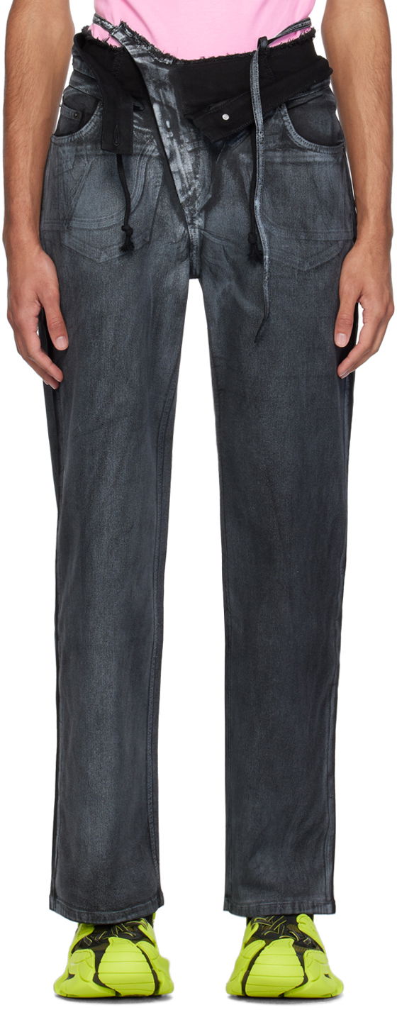 Kavbojke Ottolinger Ottolinger Double Fold Jeans Črna | 1702812
