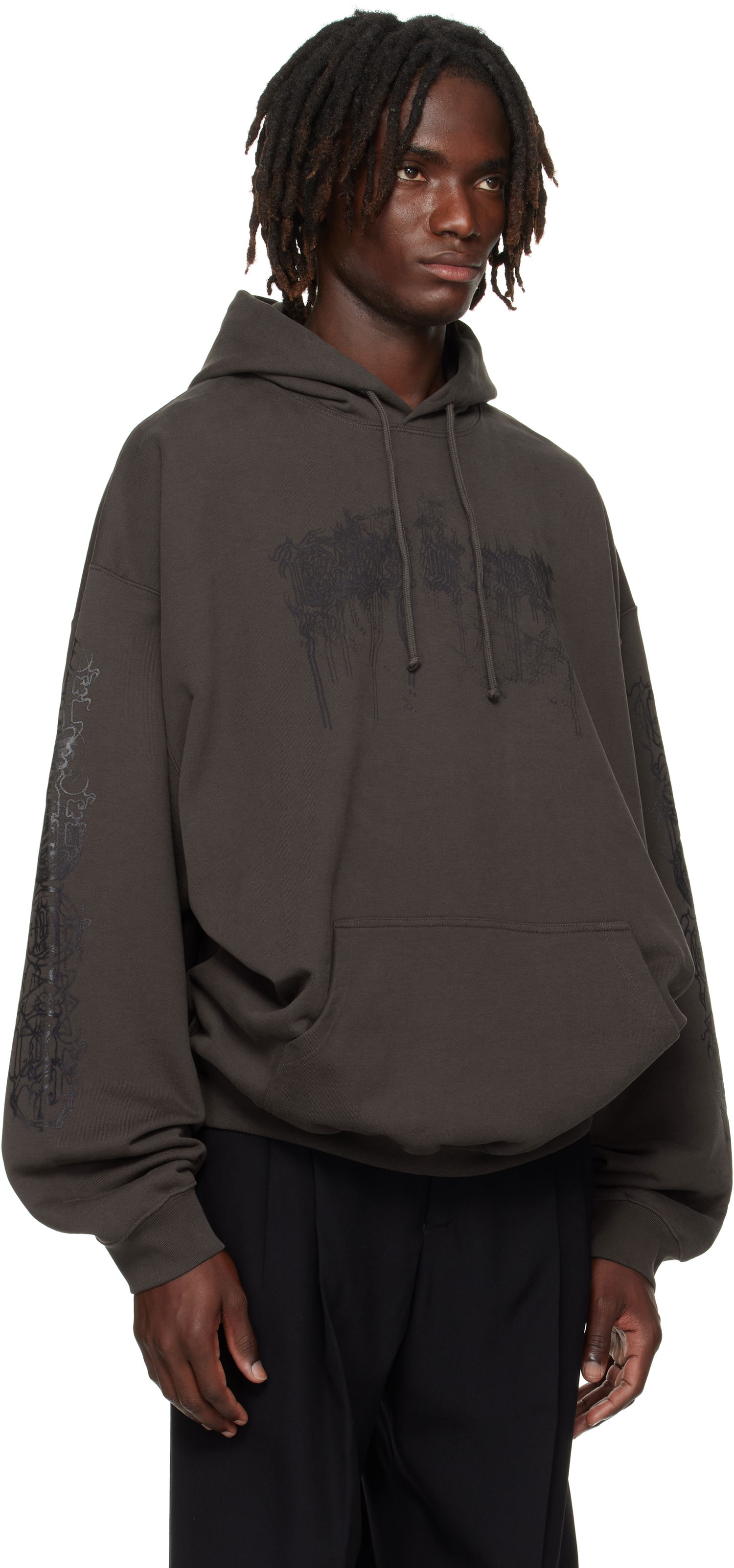 Pulover VETEMENTS Vetements Cradle of Filth Dripping Logo Oversized Hoodie Siva | UCF76HD450C, 1