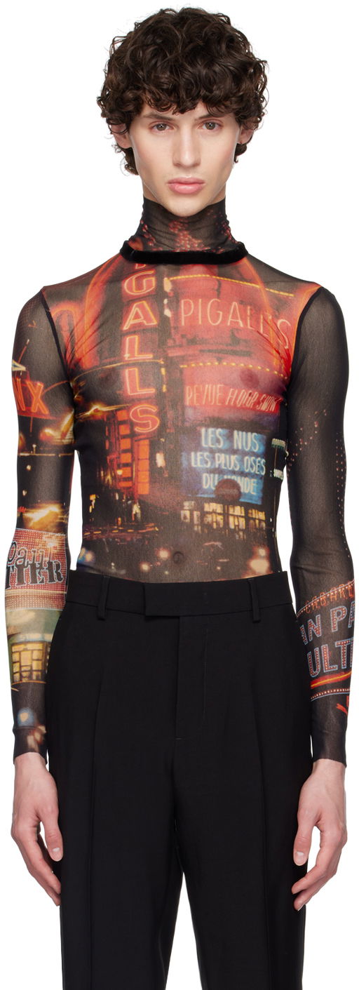 Majica Jean Paul Gaultier Jean Paul Gaultier 'The Pigalle' Mesh Turtleneck Top Črna | 24/30-F-TO206-T552-00301550