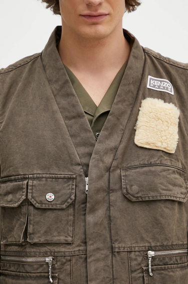 Telovnik KENZO Khaki Mutlipocket Vest Rjava | FE65VE0089GK, 3