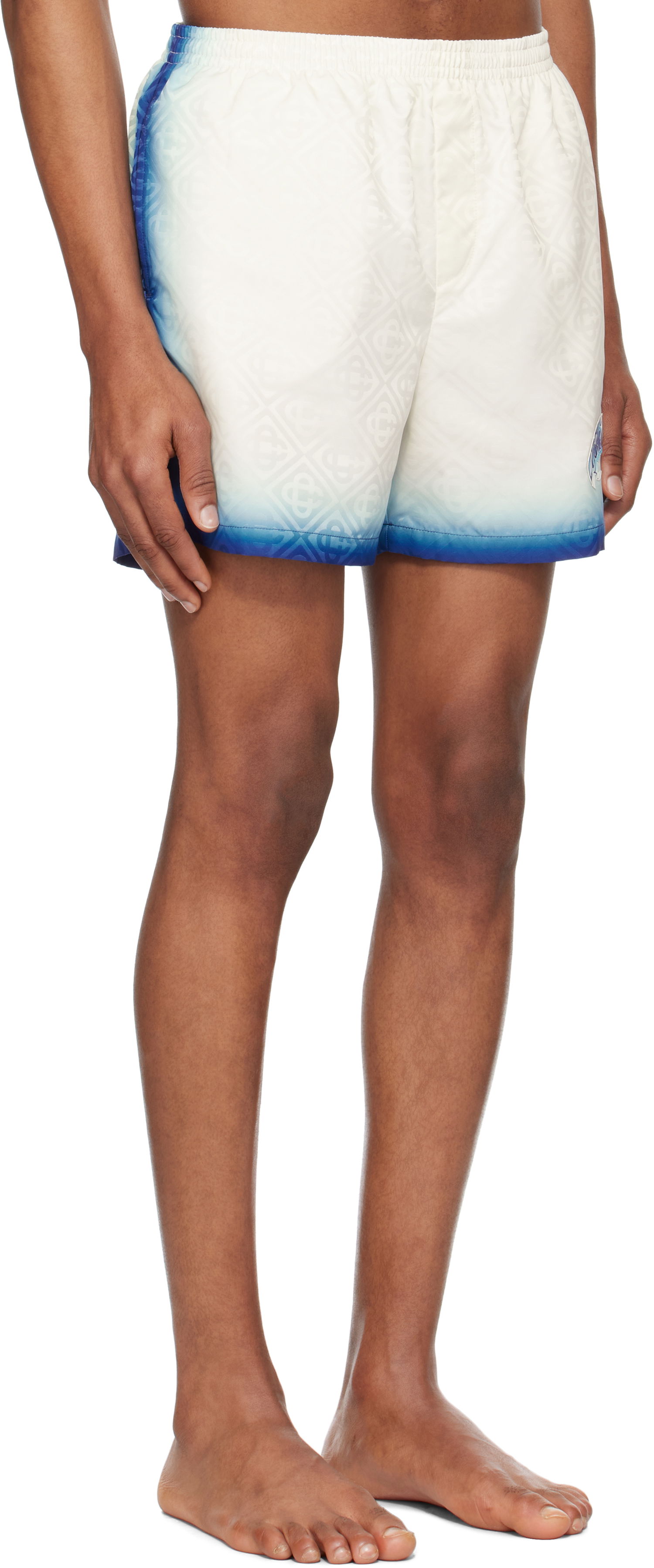 Kopalke Casablanca Casablanca Printed Jacquard Monogram Swim Shorts Bela | MS25-TR-224-01, 1