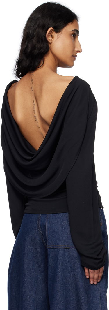 Pleteni pulover Jacquemus Jacquemus 'The Croisière' Gathered Long Sleeve Blouse Črna | 25E251TO121-1026, 2