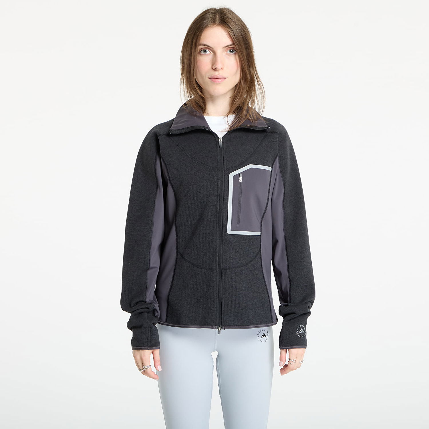 Jakna adidas Performance Stella McCartney CLIMAWARM Running Midlayer Full-Zip Jacket Črna | JW2020, 0