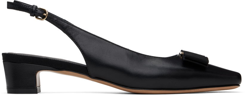 Superge in čevlji FERRAGAMO Salvatore Ferragamo Iconic Bow Slingback Heels Črna | 781739