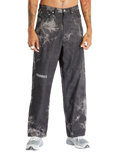 Hlače Pleasures Formula Baggy Denim Black Črna | P23F019 BLACK