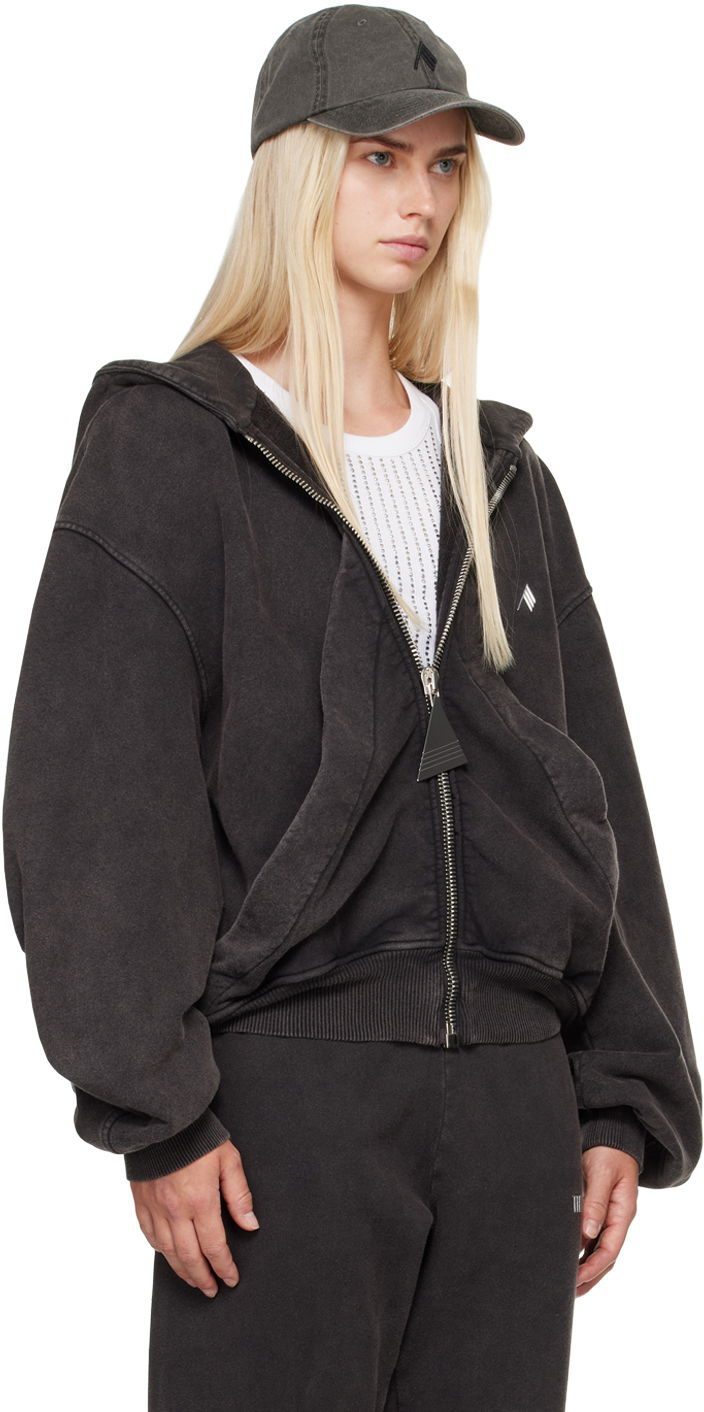 Pulover The Attico The Attico Faded Zip-Up Hoodie Črna | 247WCF15 JF05, 1