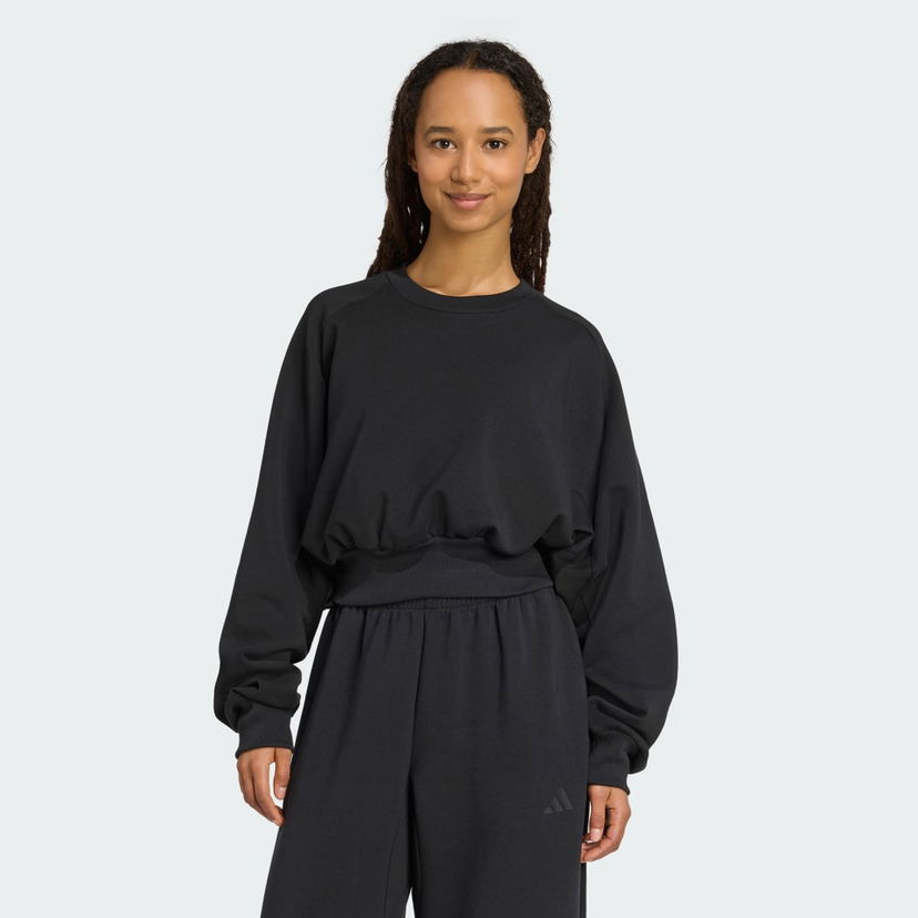 Pulover adidas Performance ALL SZN Soft Lux Cropped Sweatshirt Črna | JM3836