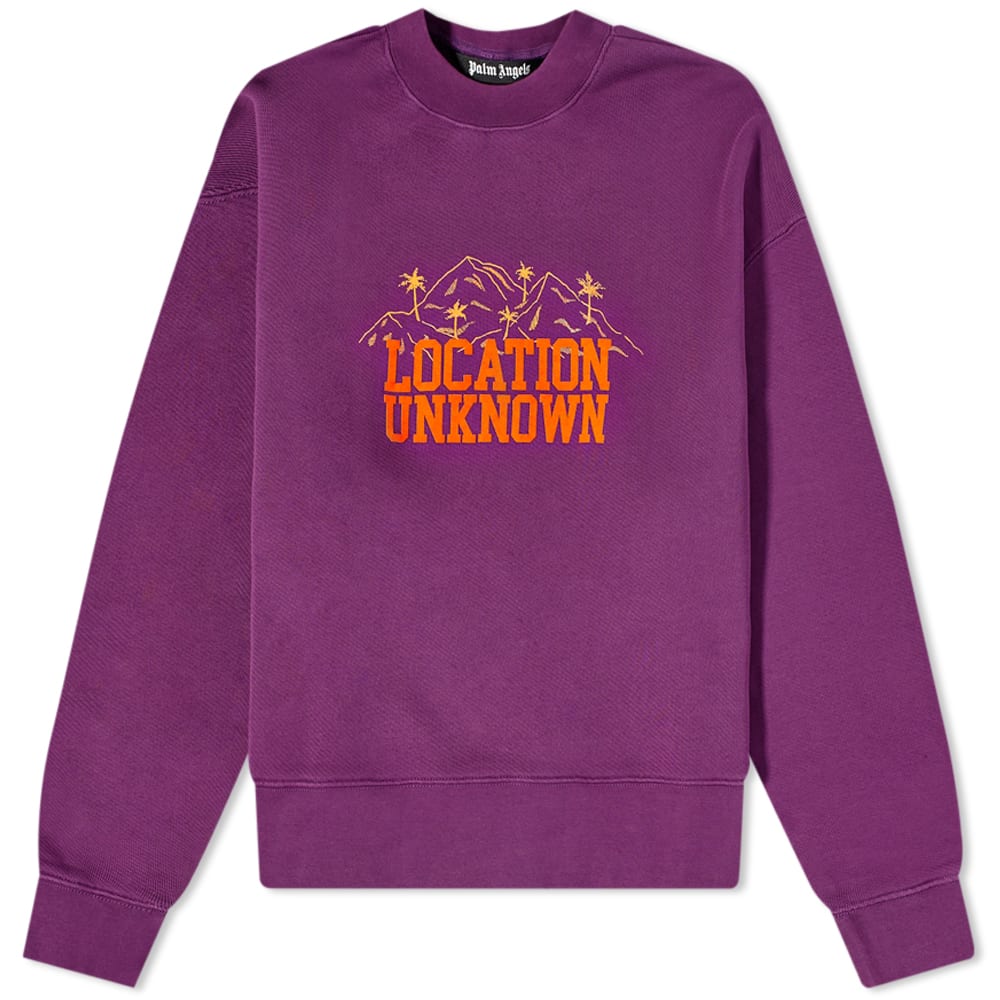 Pulover Palm Angels Palm Angels Location Unknown Crew Sweat Lila | PMBA026F21FLE0033720, 0
