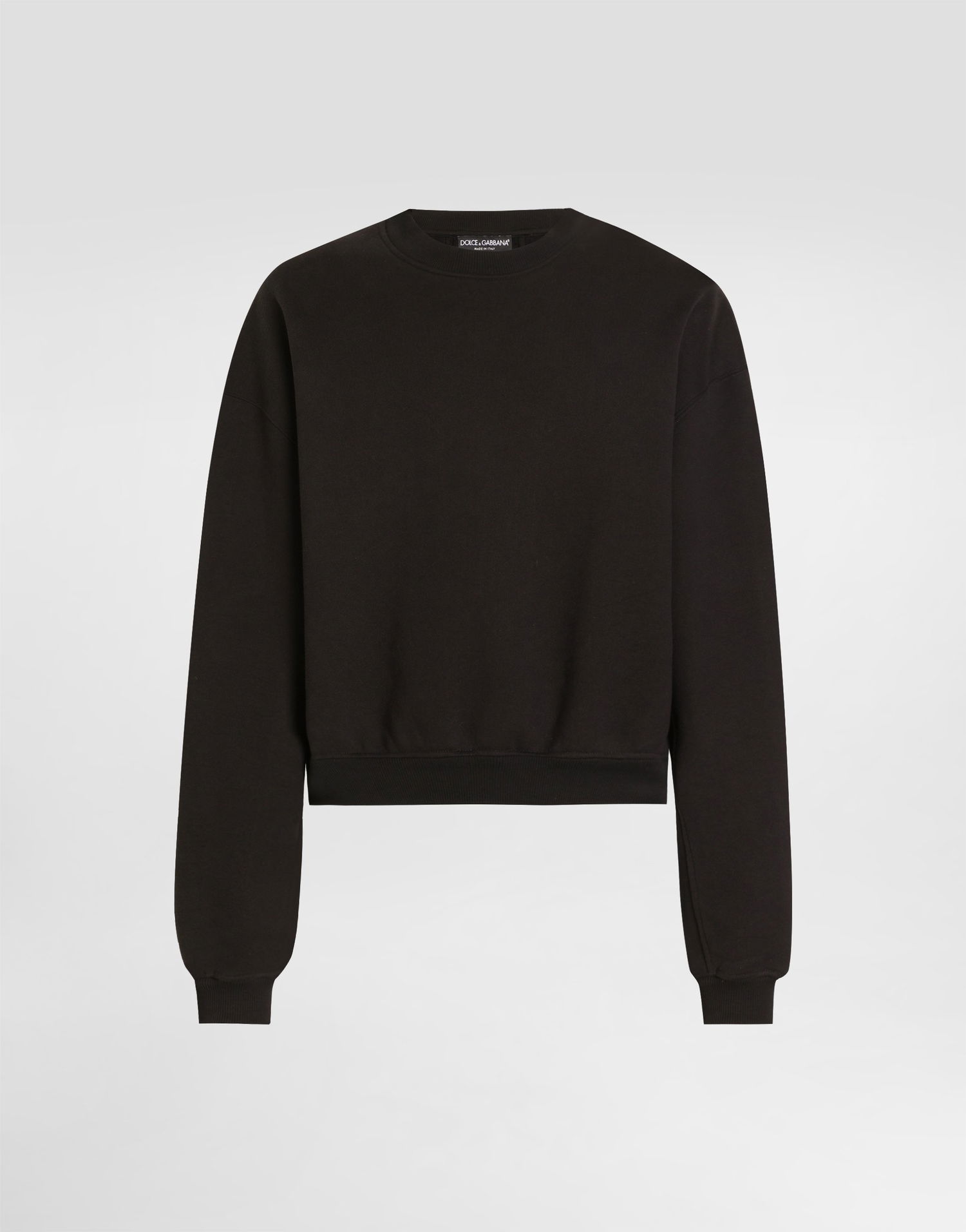 Pulover Dolce & Gabbana Dolce & Gabbana Long-Sleeved Cropped Sweatshirt Črna | G9BVHTG7PLAN0000, 0