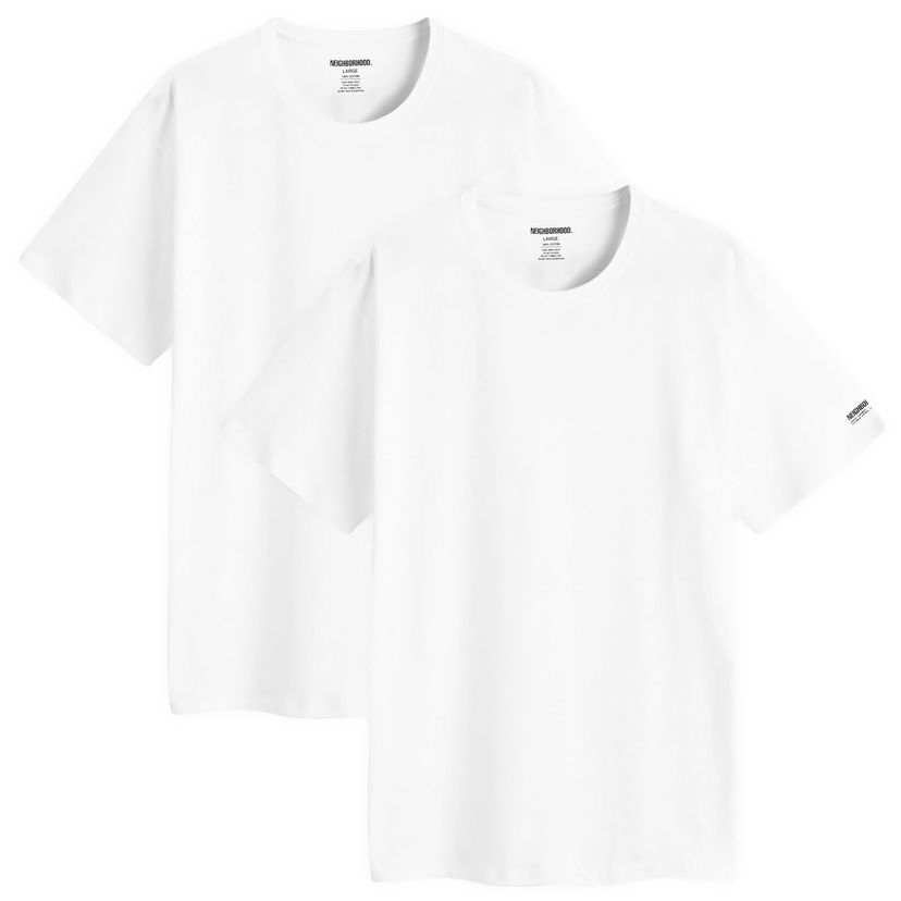 Majica Neighborhood Classic 2-Pack T-Shirt, Size Large Bela | 251QTNH-UWM01-WHT