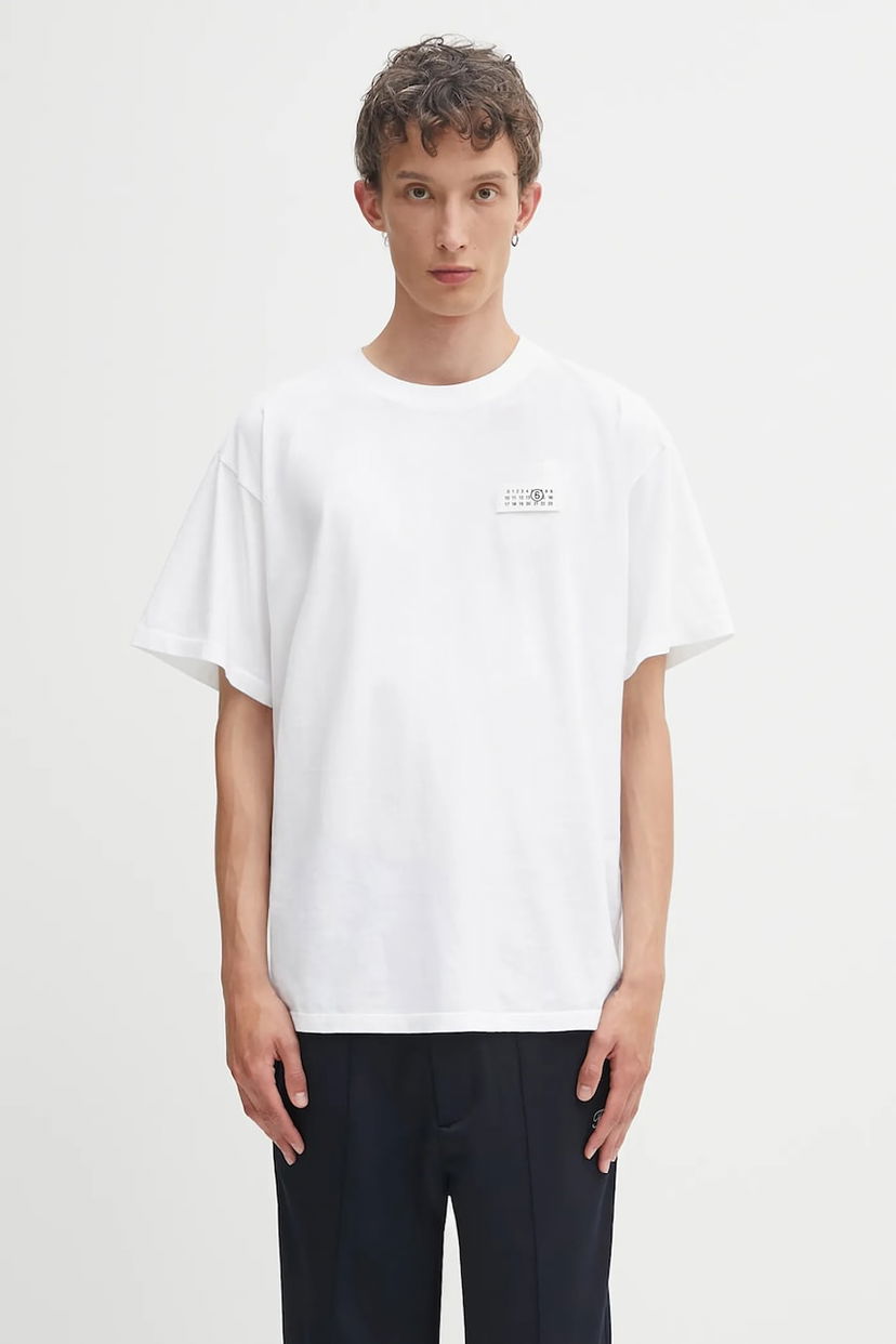 Majica Maison Margiela MM6 Maison Margiela T-Shirt with Applique Bela | SH2GC0030.M20048.100