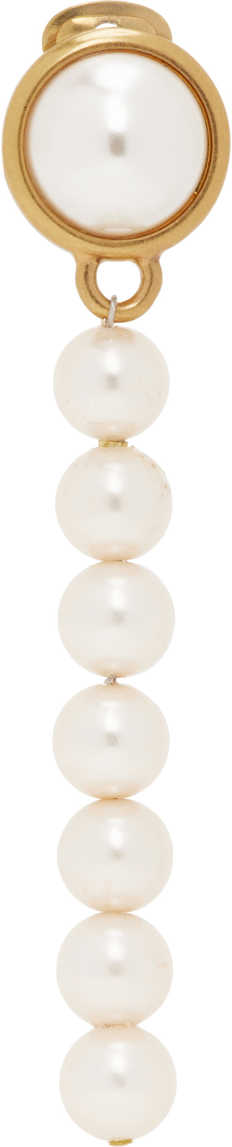 Uhani Moschino Moschino Faux-Pearl Drop Earring Bela | 25121913584151006