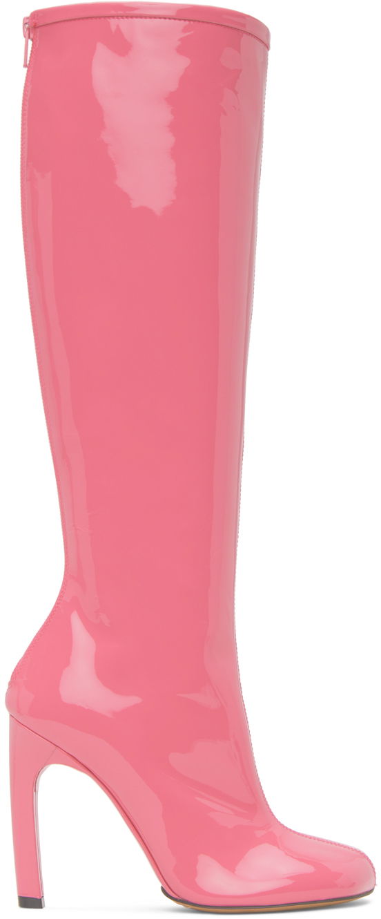 Superge in čevlji Dries Van Noten Dries Van Noten Structured Tall Boots Roza | 0061 DD392