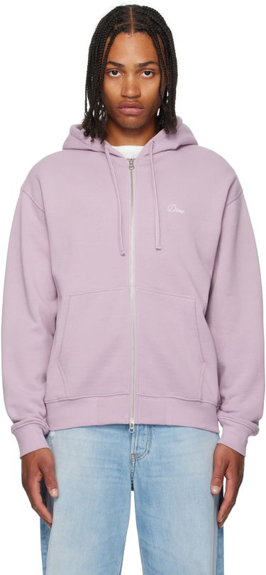Pulover Dime Cursive Small Logo Zip Hoodie Lila | DIMESU2549MAU, 0