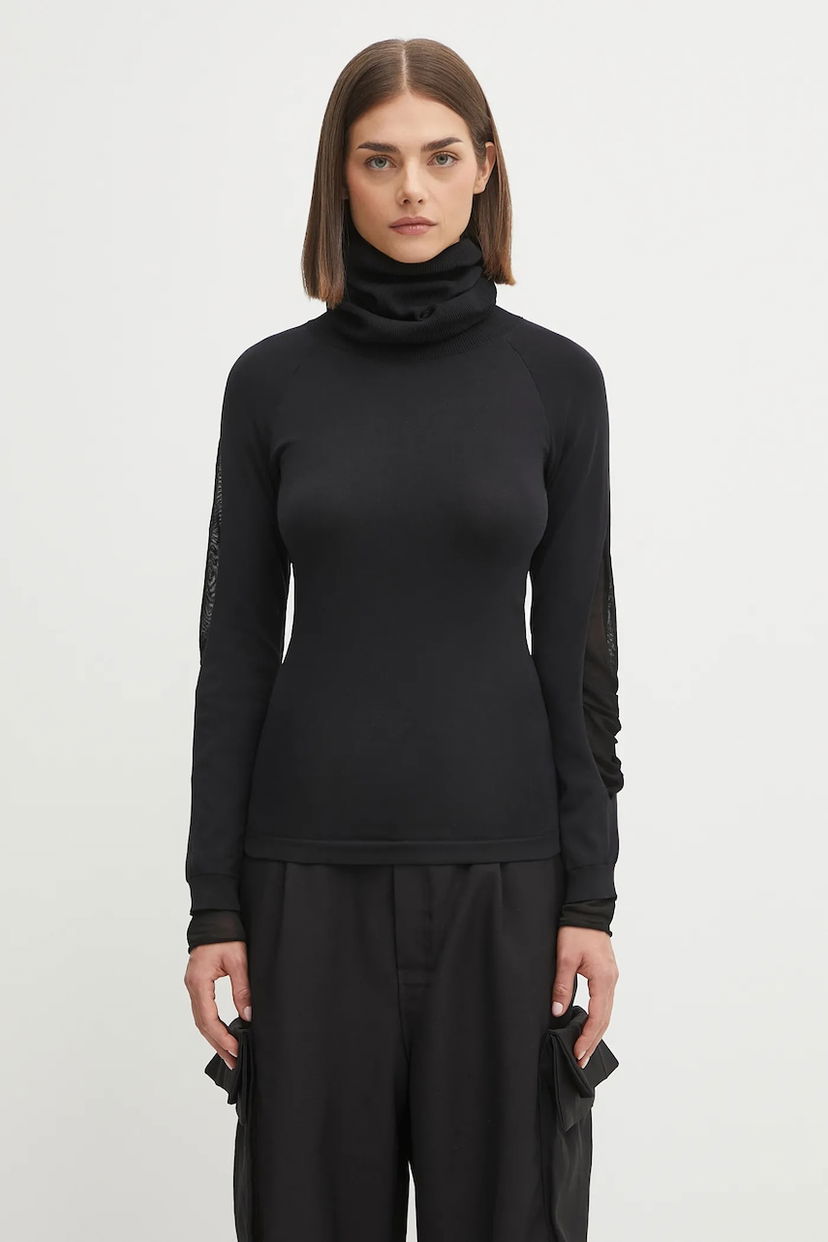 Pleteni pulover Y-3 Y-3 Hooded Knit Turtleneck Top Črna | JX2301