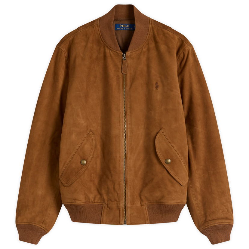 Bomber jakna Polo by Ralph Lauren Ralph Lauren Suede Flight Jacket, Size Large Rjava | 710963338001