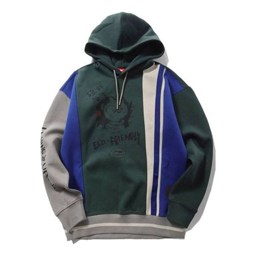 Pulover Li-Ning Series Splicing Loose Pullover Hoodie Večbarvna | AWDPD45-1