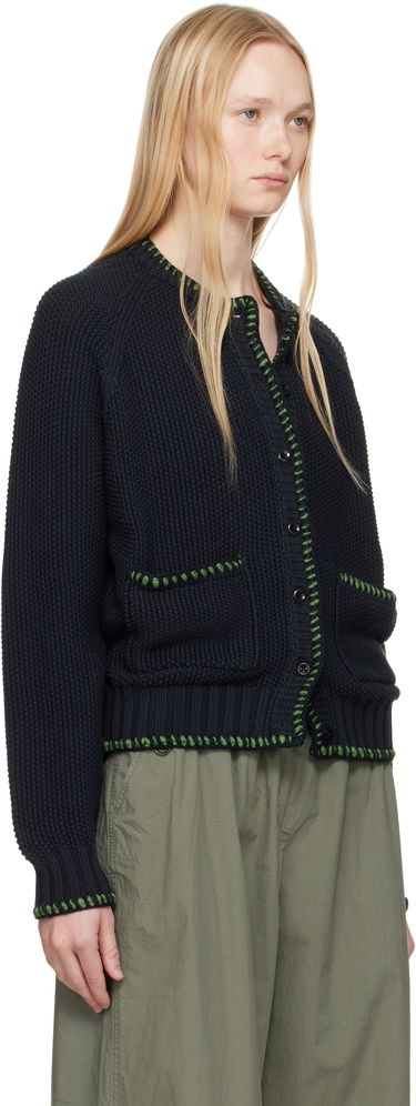 Pleteni pulover YMC YMC Lotus Knit Cardigan Črna | Q8YAH, 1
