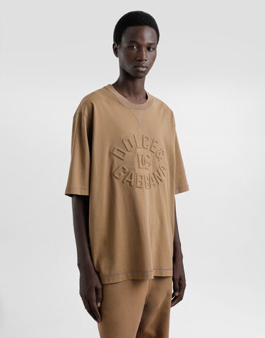 Majica Dolce & Gabbana Dolce & Gabbana Cotton T-Shirt with Embossed Logo Rjava | G8SJ6ZG7O2QM0672, 3