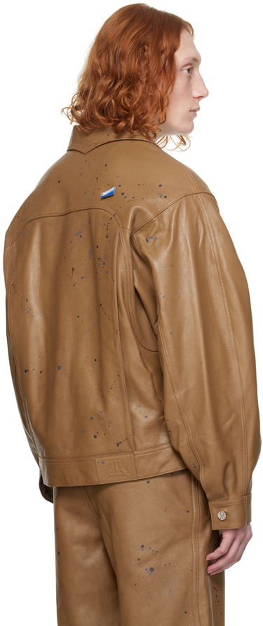 Jakna ADER ERROR Paint Splatter Cropped Leather Jacket Rjava | BN01SSJK0101BR, 2