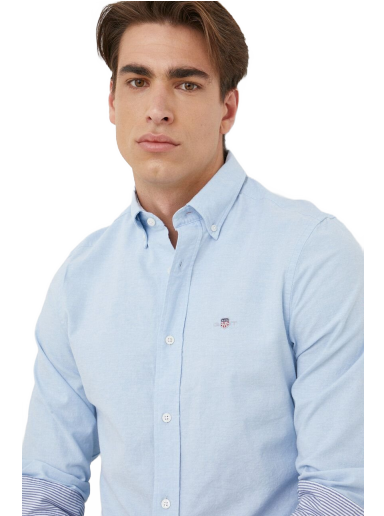 Srajce GANT Cotton T-shirt Modra | 3230115