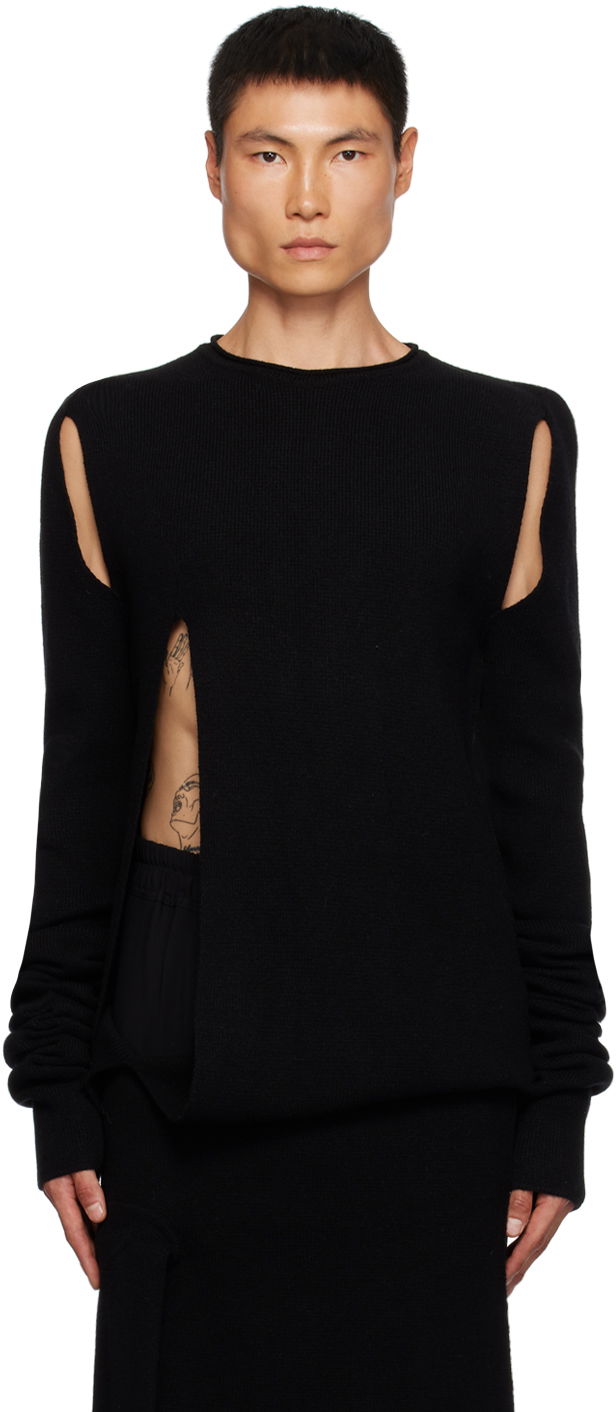 Pleteni pulover Rick Owens Banana Sweater Črna | RR02C7688 CHWSR, 0