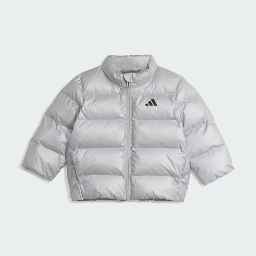 Puhovka adidas Performance Glam Faux Down Jacket Siva | JM8870