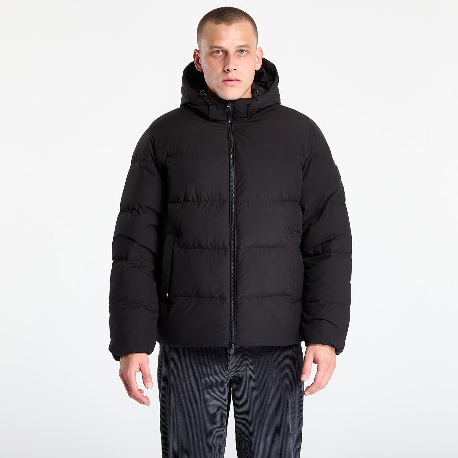 Puhovka Tommy Hilfiger Jacket Down Hooded Puffer Jacket Black Črna | MW0MW40616-BDS, 0