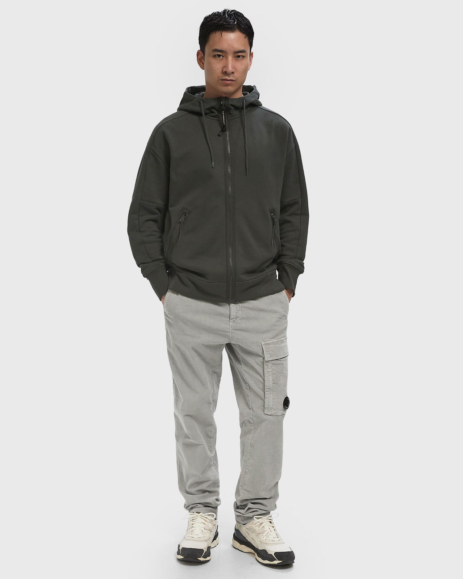 Pulover C.P. Company Goggles Zip Hoodie Siva | 19CMSS715A005086W-978, 1