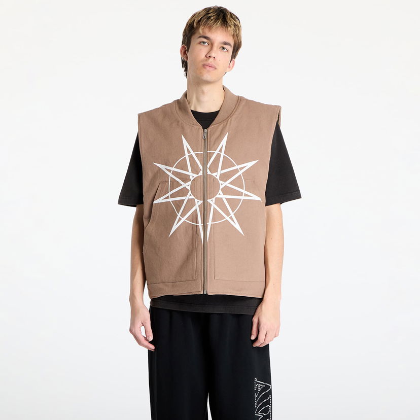 Telovnik Pleasures PLEASURES x Slipknot Padded Vest Rjava | P25SK003 BEIGE