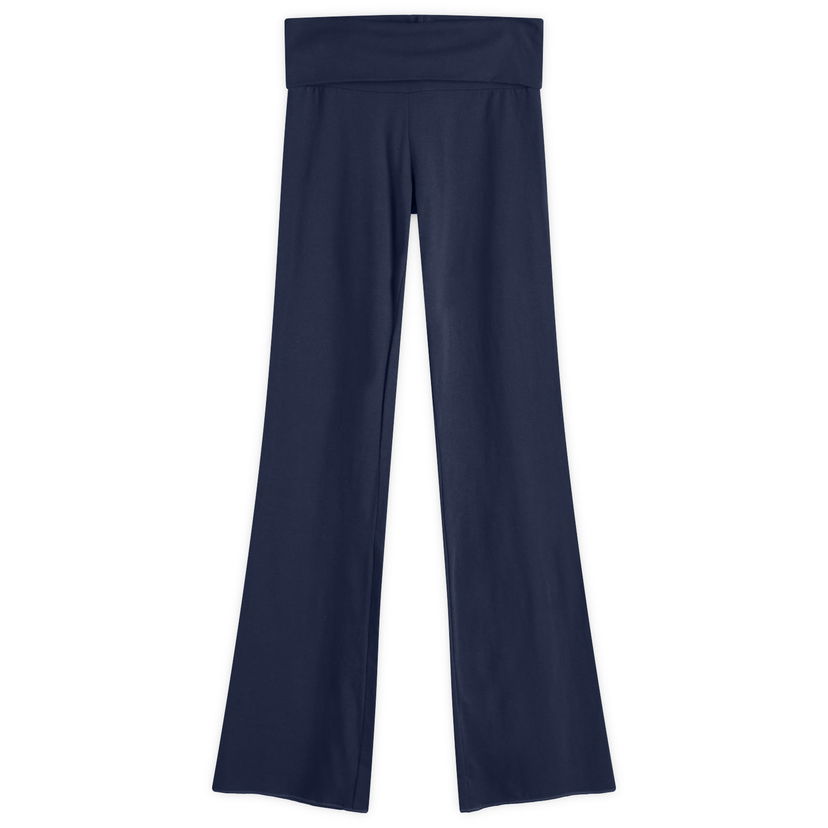 Hlače SKIMS SKIMS Cotton Jersey Foldover Pant, Size Large Mornarica | AP-PNT-0715-NAVY