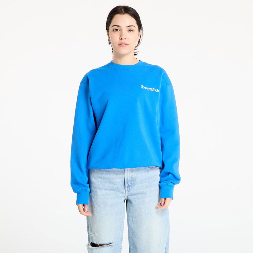 Pleteni pulover Sporty & Rich Sporty & Rich Health is Wealth Crewneck Sweatshirt Modra | ST071622300BL67