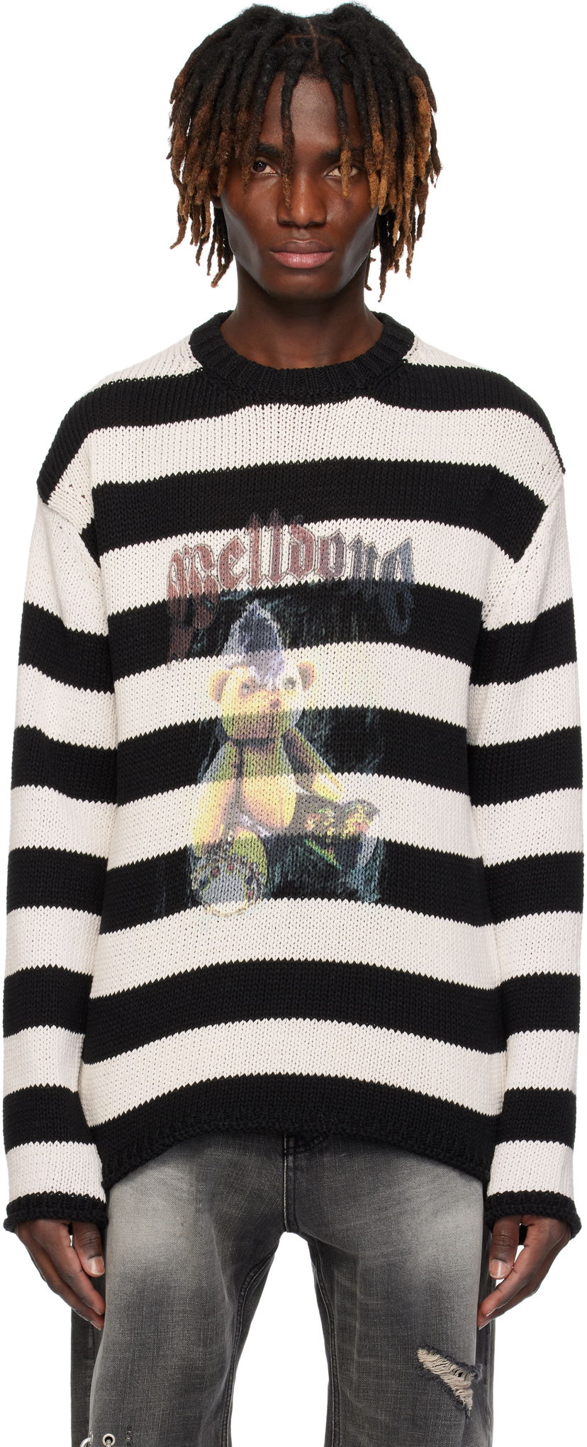 Pleteni pulover We11done We11done Punk Teddy Striped Sweater Večbarvna | WD-KT0-25-655-U-IV