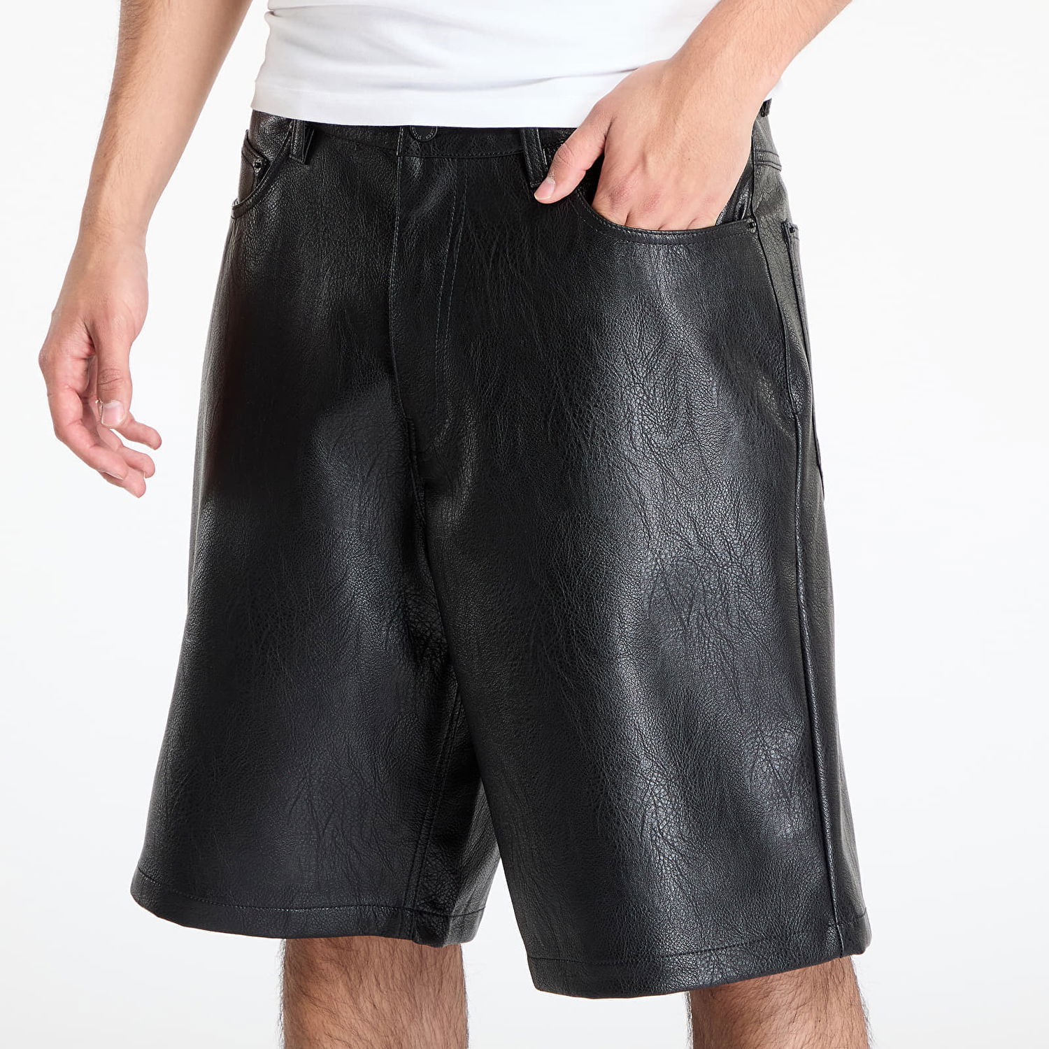 Kratke hlače Pleasures PLEASURES Plaster Baggy Shorts Črna | P25SU025 BLACK, 1