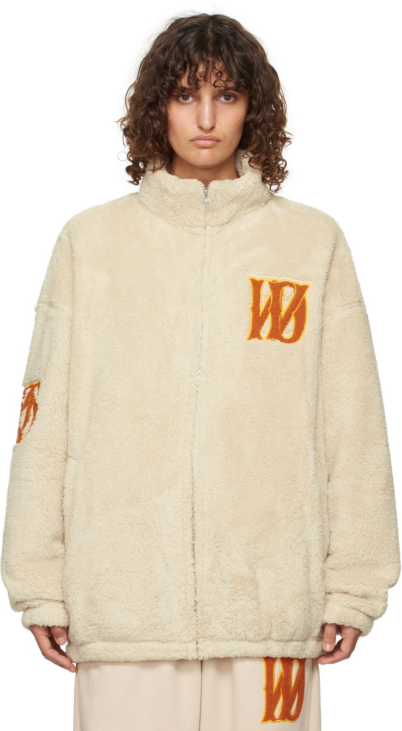 Pulover We11done We11done Bouclé Logo Fleece Jacket Bež | WD-TJ3-24-821-U-BG
