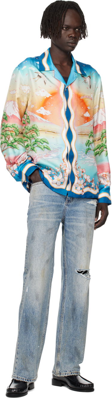 Srajce Casablanca Casablanca 'Tennis Club' Silk Print Long Sleeve Shirt Večbarvna | U-MPF25-SH-006-01, 3