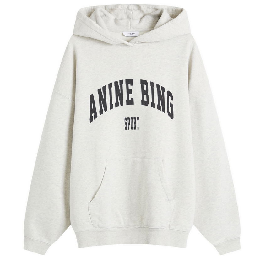 Pulover Anine Bing Harvey Grey Melange Hooded Sweatshirt Siva | S-08-5185-030