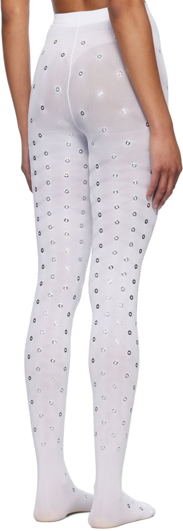 Nogavice We11done We11done Eyelet Tights Bela | WD-LE0-25-284-W-WH, 2