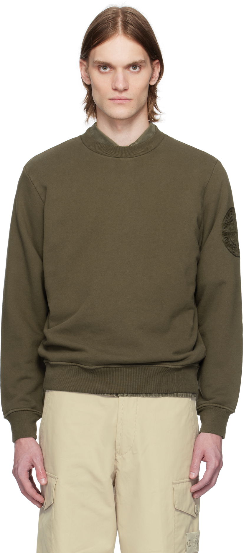 Pleteni pulover Stone Island Stone Island Cotton Fleece Sweatshirt Zelena | K1S15 6100026 S0122
