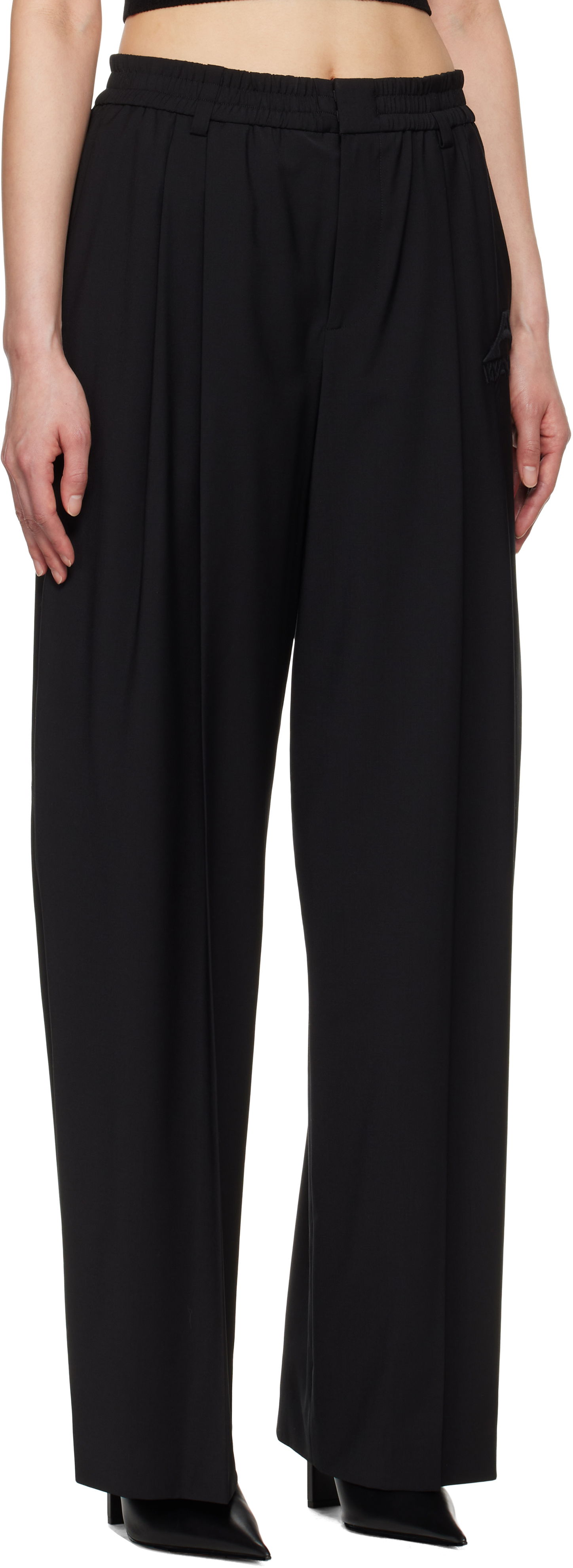 Hlače Alexander Wang Alexander Wang Tropical Wool Balloon Trousers Črna | 1WC2254811, 1
