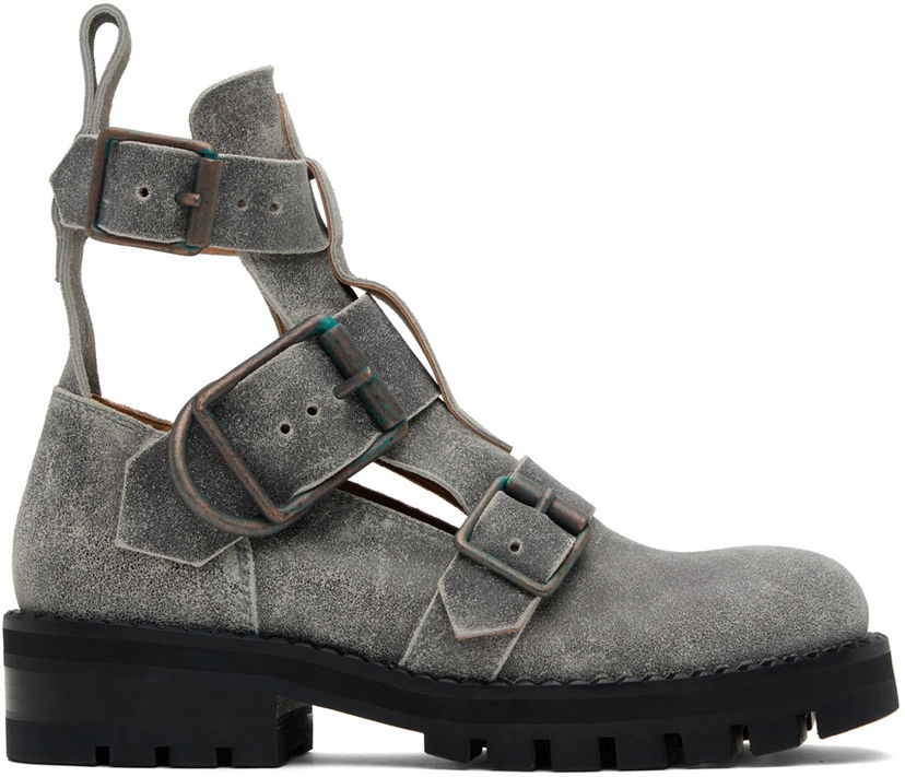 Nega čevljev Vivienne Westwood Vivienne Westwood Rome Cutout Buckle Boots Siva | 71010073M-L006F-