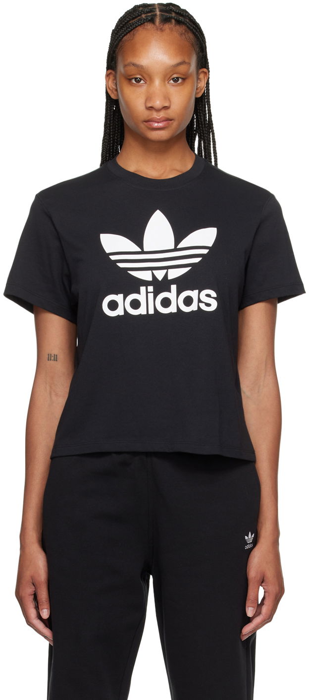 Majica adidas Originals Black Adicolor Trefoil T-Shirt Črna | IU2422