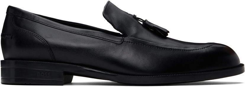 Superge in čevlji BOSS BOSS Tassel Leather Loafers Črna | 50531305