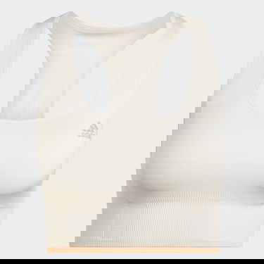Modrček adidas Performance Running Medium-Support Seamless Merino Wool Bra Bež | HL8599, 4