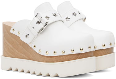 Superge in čevlji Stella McCartney Elyse Star-Studded Slip-On Platform Clogs Bela | 810426AP00P0, 3