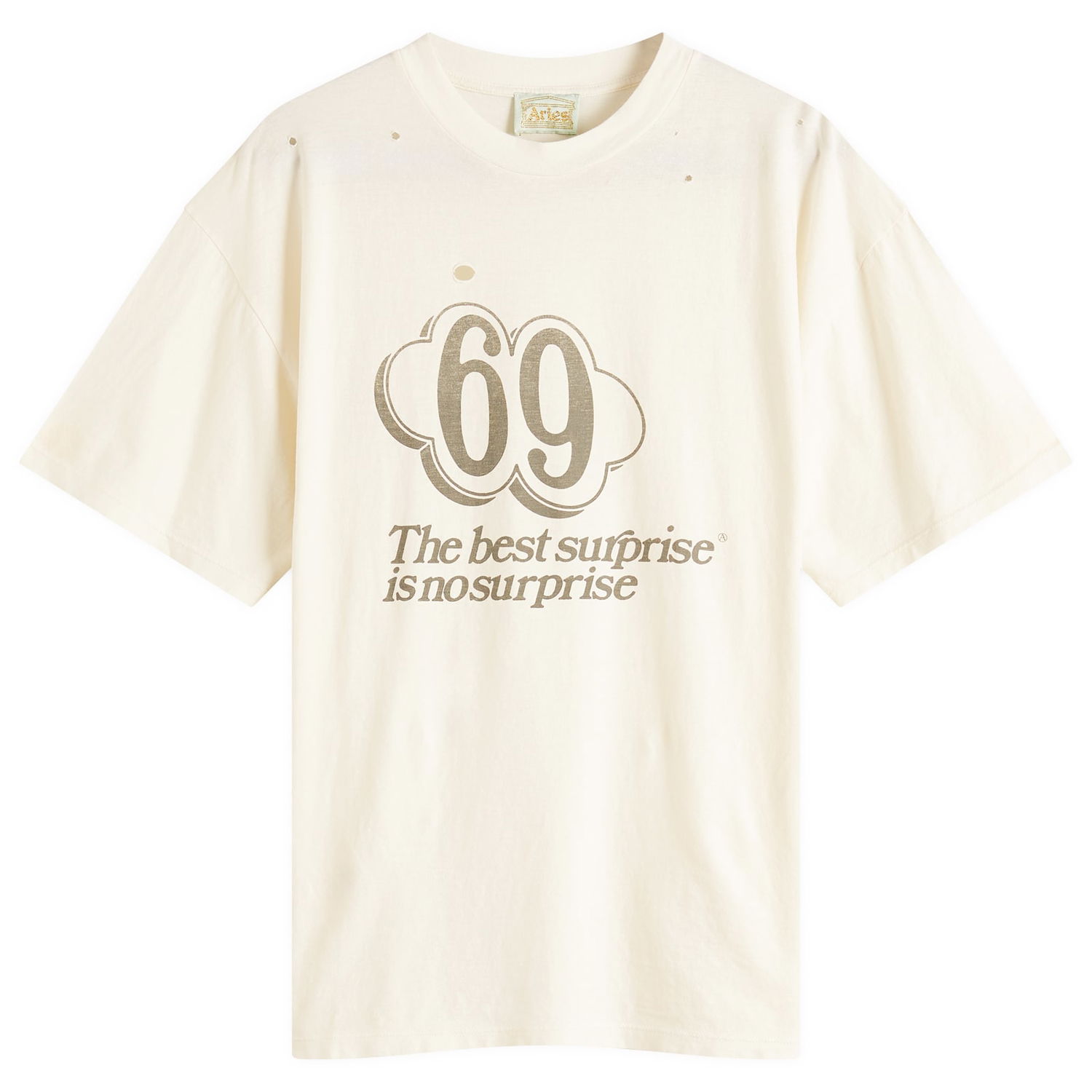 Majica Aries Aries Destroyed 69 Graphic T-Shirt, Size Large Bela | AR60069-ECR, 0