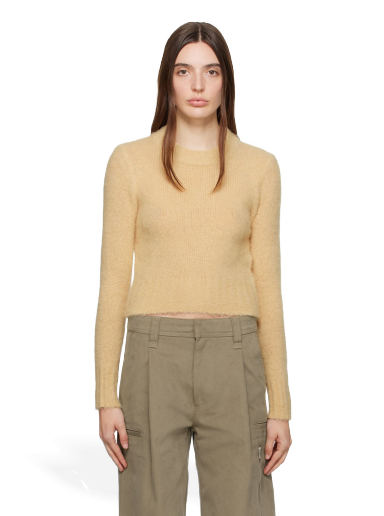 Pleteni pulover AMI Brushed Sweater Bež | FKS026.KN0021
